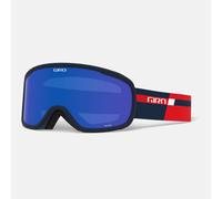 Giro Roam Ski Goggles - Snowboard Goggles for Men Women & Youth - Red Midnight Podium Strap with Grey Cobalt/Yellow Lenses