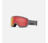 Giro Stomp Kids Ski Goggles - Snowboard Goggles for Youth Boys & Girls - Grey Wordmark Strap with Amber Scarlet Lens