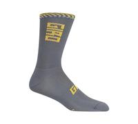 Giro Comp Racer High Rise Cycling Sock - Men's, Dark Shark/Spectra Yellow (2024), Large
