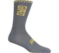 Giro Unisex's Comp Racer High Rise Socks, Dark Shark/Spectra Yellow (2024), L