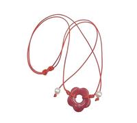 Girocollo con Fiore in Argento Sterling 925 per Donne e Ragazze, Collana con ciondoli Pendente Cavo con Pendente colorato Regolabile, Donna