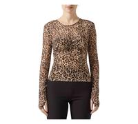 Girocollo in tulle stampa leopardo - female - Just Cavalli - Long Sleeve T-Shirts - Multicolor - S - Tops S