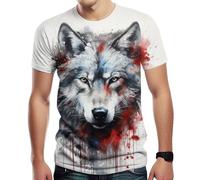 Girren Men's Novelty Wolf Graphic T-Shirts 3D Animal Printed Shirts Summer Top, Black3, 3XL