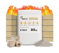 Girtech FireCast Castable Refractory Cement Mix 3110 Degree Fahrenheit 20 Lbs High Temperature Heat Resistant Fireproof Mortar Build Repair Pizza Oven Fire Places Forge Kiln Stove