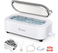 Gisaae Ultrasonic Cleaner, 48000Hz Jewellery Cleaner with 2 Modes Glasses Cleaner 350ML Sonic Jewellery Cleaner Machine for Cleaning Set with Stand for Jewelry Silver Ring Glasses Denture