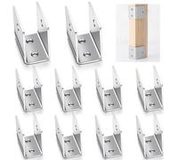 Gisafai 10 Pcs 3/4" Panels U Bracket Stamped 304 Stainless Steel Bracket Thickness 2 mm Installation Fasteners for Mounting Indoor Outdoor Door Partitions Pilasters