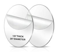 Gisafai 2 Pcs 20 Inch Large Clear Acrylic Round Disc, 1/8 Inch Thick Glass Circle Sheets with Protective Film, Transparent Acrylic Panels for DIY Projects, Crafts, Cake Displays and Tabletop