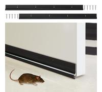 Gisafai 2 Pcs 36 Inches Metal Door Draft Stopper, Door Sweep, Mouse Stopper, Mice Seal Strip, Aluminum, Noise Blocker, Keep Rodents and Pests Out, Enhanced Weather Sealing, Easy to Install, Black
