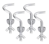 Gisafai 4 Packs Hammock Hooks Zinc Heavy Duty Replacement Hooks 3/8 Inch Portable Hammock Fit Column Diameters of 1-1/4 to 2 Inches Stand Accessories(Silver)