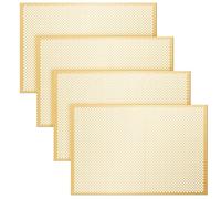 Gisafai 4 Pcs Cloverleaf Aluminum Sheet 2 Feet by 3 Feet Perforated Metal Sheets 0.02 Inch Thick Metal Mesh Aluminum Sheet Decorative for Indoor Outdoor (Gold)