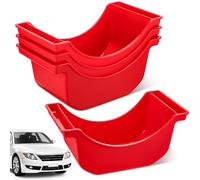 Gisafai 4 Pieces Oil Drain Pan for Wheels Plastic Truck and Trailer Wheel Pan Reusable Red Oil Drip Pan for Wheels