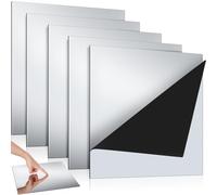 Gisafai 5 Pcs 304 Stainless Steel Sheets Stainless Steel Plates Mirror Surface Polishing Finish Stainless Steel Shim Plates Metal Sheets for Crafts Kitchen DIY Making (11.81 x 11.81 x 0.016 Inch)