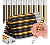 Gisafai 50 Pcs Microblading Pen Manual Eyebrow Pens Supplies Aluminum Microblade Pen Tool Holder Hand Tools for Makeup Supplies Salons(Black, Gold)