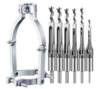 Gisafai 6 Pc Square Hole Drill Bit Set for Wood Mortising Attachment Drill Press Hollow Chisel Mortise Drill Tool (1/4, 5/16, 3/8, 1/2, 9/16, 5/8'')