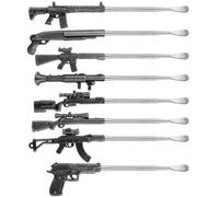 Gisafai 8 Pcs Wax Carving Tools Set 6.3 Inch Metal Gun Shape Wax Carving Tools Kit Stainless Steel Sculpting Tool for Collector Wax Carving Spoon Accessories Gifts, 8 Styles (Silver and Black)