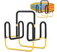 Gisafai Double Up Sup Stand, Holds 2 Standing up Paddle Boards, Freestanding Paddleboard Dock Storage Rack Heavy Duty Metal Surfboard Stand Paddle Board Holder for Floor Outdoor Garage, Yellow