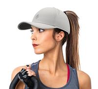 Gisdanchz Running Hat for Women with Ponytail Hole Womens Ponytail Hat Tennis Golf Sport Workout Exercise Gym Runner Hats Quick Dry Performance Ponyback Baseball Hats with Ponytail Hole, Light Gray