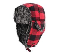 Gisdanchz Winter Hats Trapper Ushanka Hat with Ear Flaps for Men Women Russian Aviator Hat Trooper Hats Snow Hats Ski Hat Warm Russian Hunting Hat for Skiing Mens Scarf and Hat Set Red