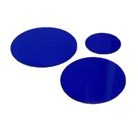 GISELA D 3pc Acrylic Round Display Base Block for Jewelry Ring Stand Showcase Holder Flat Lay Photography Props (Deep Blue)