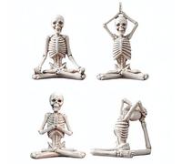 GISELA D Halloween Decoration Yoga Skeletons Skeleton Figures In Yoga Poses Decor for Halloween,Set of 4
