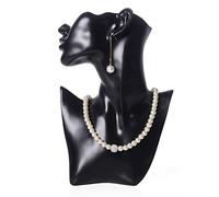 GISELA D Mannequin Jewelry Display, Necklace Earring Holder Shop Mannequin Bust Display Stand for Pendant Earring Jewelry Display Rack (Black-L-27×19cm)