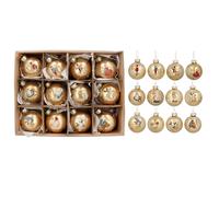 Gisela Graham 12 Days of Christmas Gold Bauble Decorations