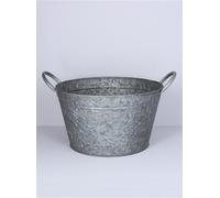 Gisela Graham 2 x Galvanised Metal Tub Bucket w Handle,