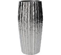 Gisela Graham 2 x Hammered Silver Metal Ribbed Dec. Vase