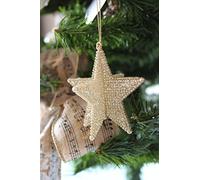 Gisela Graham 3D Sparkly Gold 3D Star Decoration