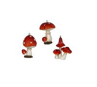 Gisela Graham 5.5cm Resin Toadstool Set of 3 Assorted
