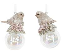 Gisela Graham 6.5cm Victorian Resin Birds on a Bubble (Choice of 2),Multicolor,One Size,JNS_473053