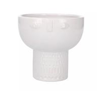 Gisela Graham 6 x White Face Decorative Bowl Vase