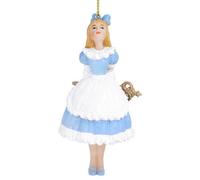 Gisela Graham Alice In Wonderland Christmas Tree Ornament, Light Blue And White, 10 X 4.8 Cm