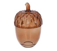 Gisela Graham Amber Glass Acorn Shape Decorative Trinket Pot