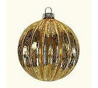 Gisela Graham Antique Gold Ribbed Bauble