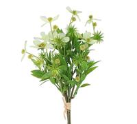 Gisela Graham Artificial Anemone Flower Bunch, White, Polyester, 38cm