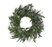 Gisela Graham Artificial Blue Astilbe & Green Leaf 60cm Wreath