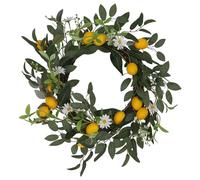 Gisela Graham Artificial Lemon And Daisy Wreath