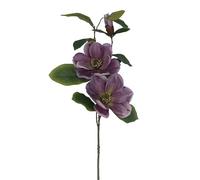 Gisela Graham Artificial Magnolia Flower Stem, Purple, 84cm, Polyester
