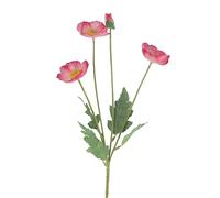 Gisela Graham Artificial Poppy Spray, Pink, 58cm, Polyester