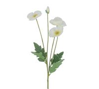 Gisela Graham Artificial Poppy Spray, White, 58cm, Polyester