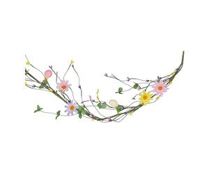 Gisela Graham Artificial Spring Garland with Eggs and Daisies, Easter Decoration, 1.5m