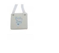 Gisela Graham Baby Boy or Christening Small Ceramic Hanging Decoration (Baby Boy)