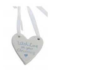 Gisela Graham Baby Boy or Christening Small Ceramic Hanging Decoration (Christening)