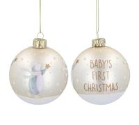 Gisela Graham Baby's 1st Christmas Bauble, Penguin, 8cm (Gold)