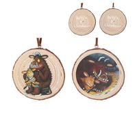 Gisela Graham Baby's 1st Christmas Gruffalo & Child Wooden Tree Decorations, Set of 2