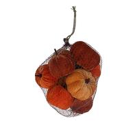 Gisela Graham Bag of Multicoloured Velvet Pumpkin Halloween Decorations