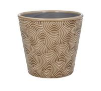 Gisela Graham Beige Sand Spiral Stoneware Plant Pot Cover, Large
