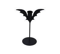 Gisela Graham Black Metal Bat Wing Halloween Candlestick