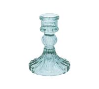 Gisela Graham Blue Cut Glass Candlestick, Small, 10cm